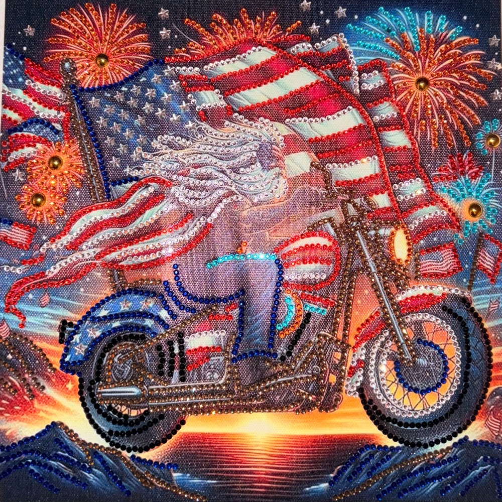 Patriotic Motorcycle Wall Art Decor